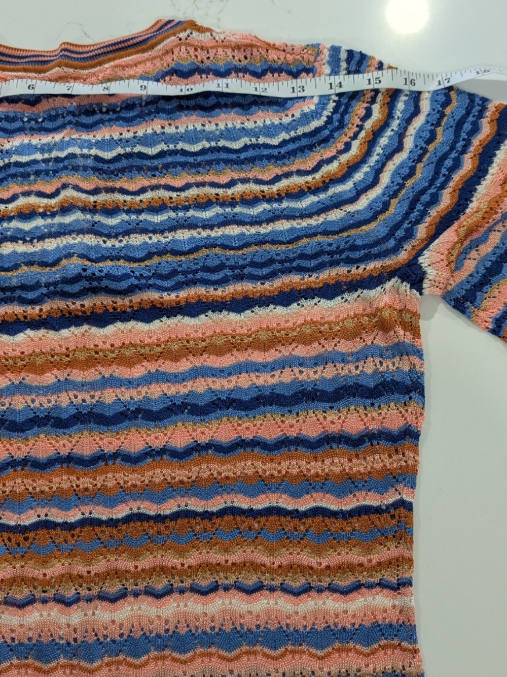 Ulla Johnson Lunaire Knit Top Large L Sunset Stripe Long Sleeve Pointelle NWT - Picture 4 of 10